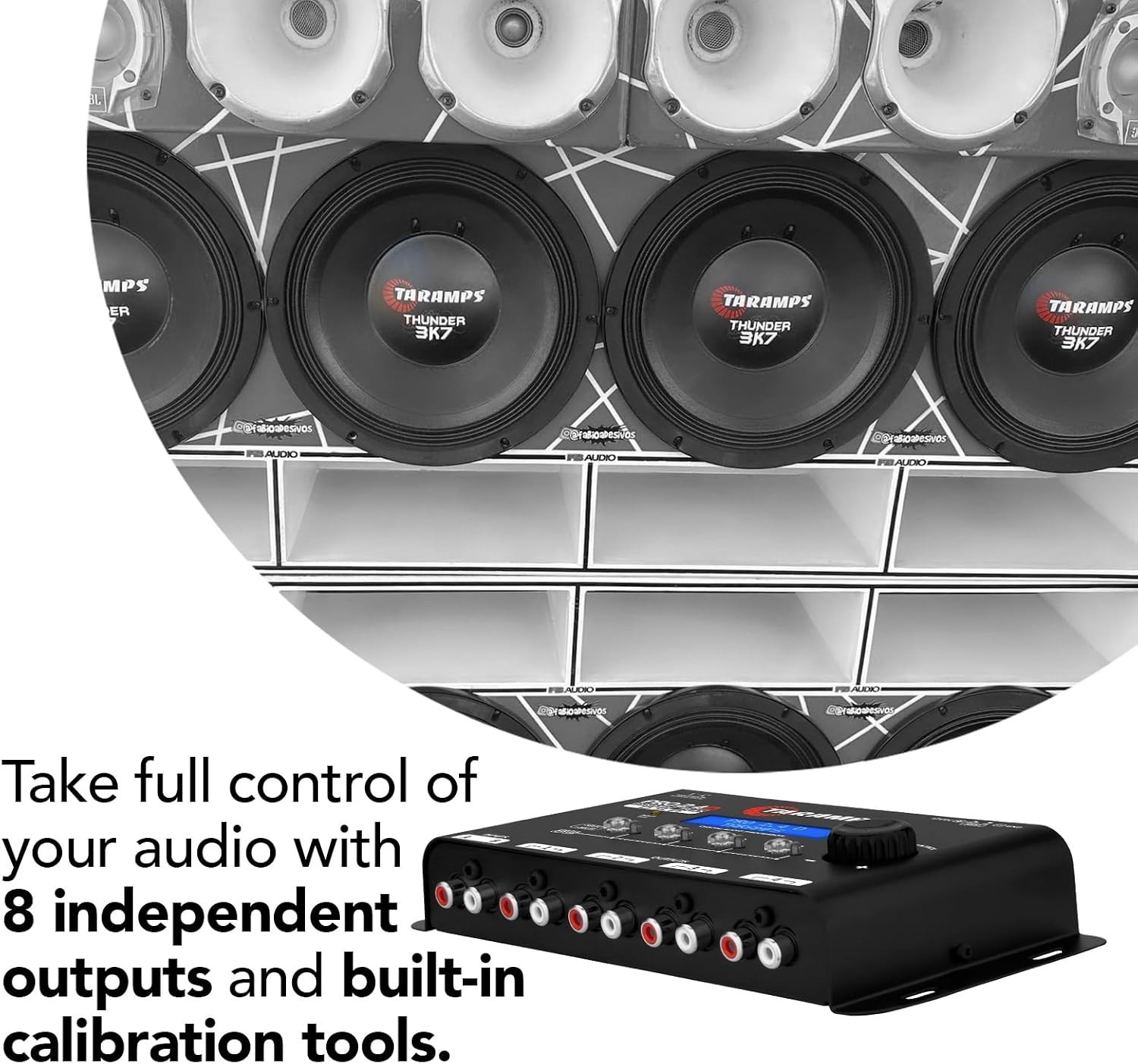 Pro 2.8S Black DSP Crossover Full Digital Signal Audio Processor and Equalizer w