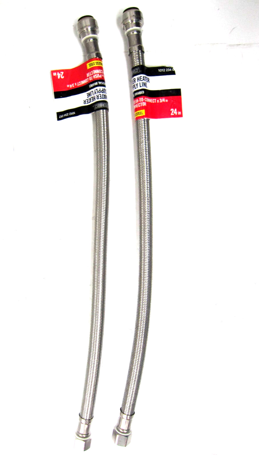2x Push to Connect Flexible Water Heater Supply Line Hose 3/4" x 24" Everbilt