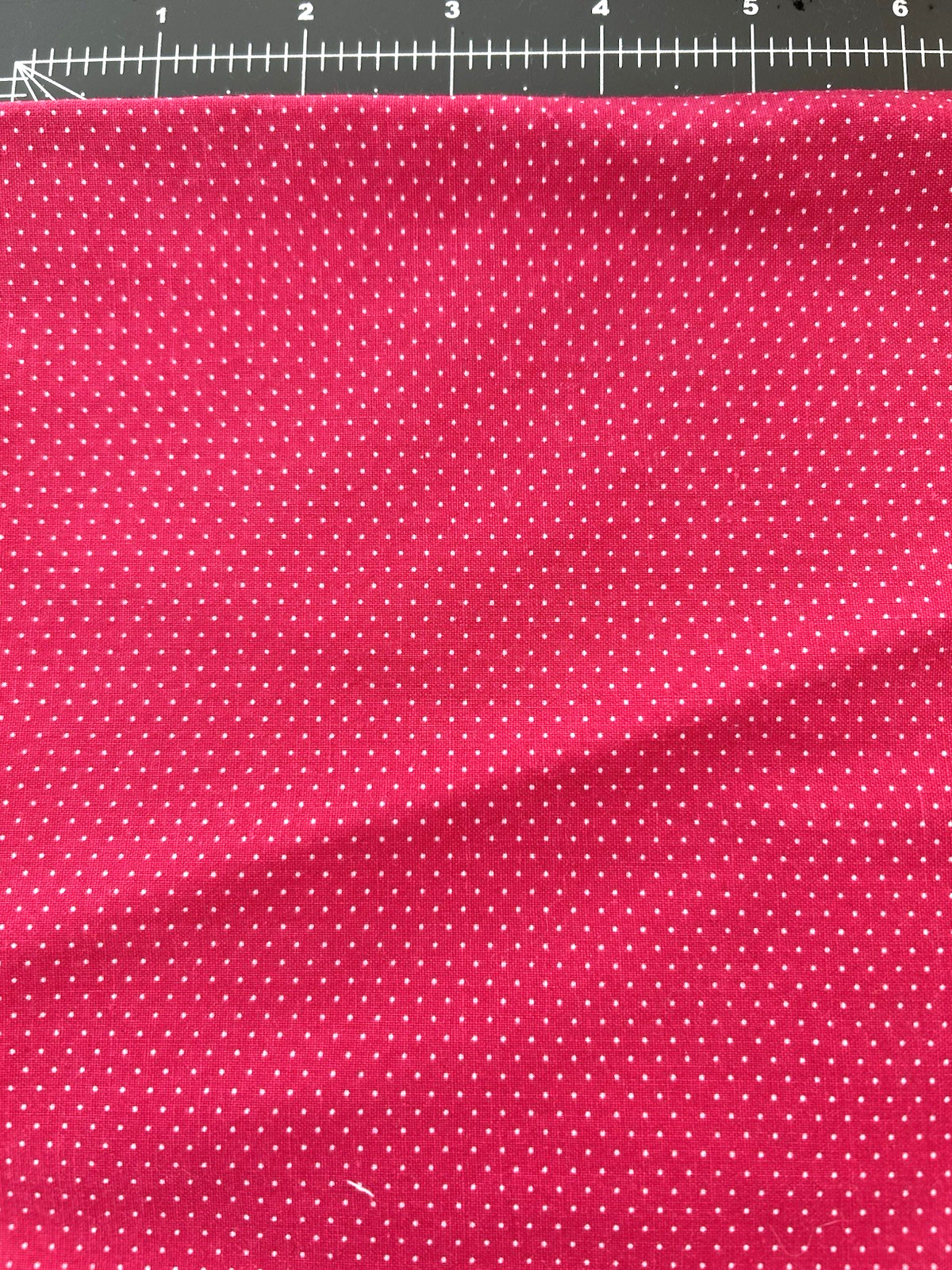 1 Piece ~ Yd Fabric Raspberry Fuchsia White Tiny Polka Dot Cotton 24"x44"