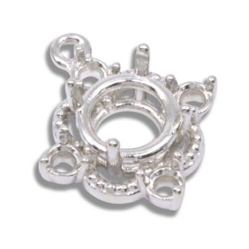 Round Accented Milgrain Pre-notched Dangle Mounting