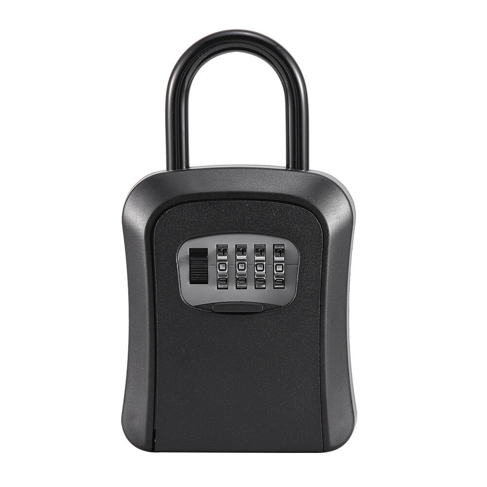4 Digit Combination Key Safe Lock Box Wall Mount Outdoor Security Storage