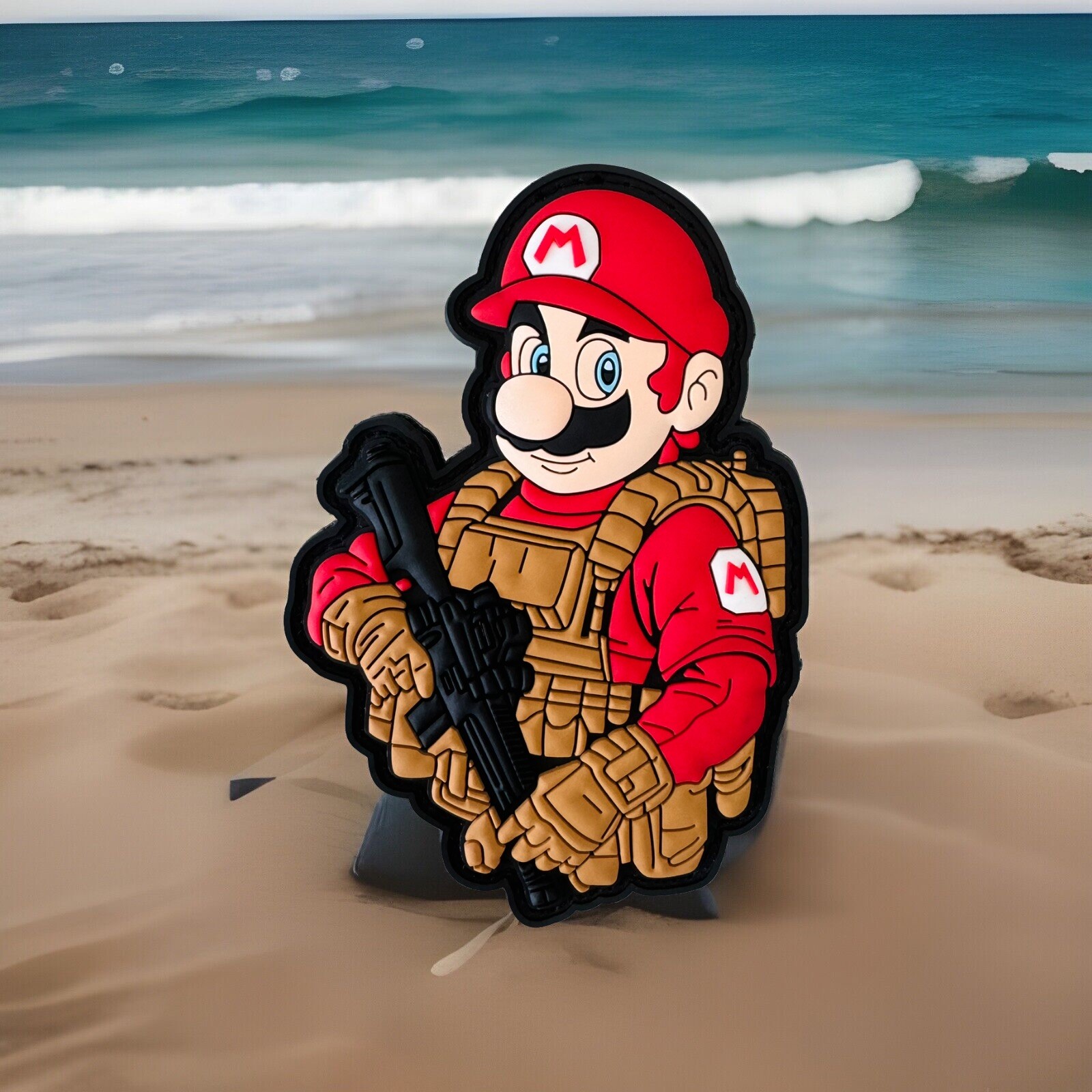 Tactical Mario PVC Hook/Loop Moral Patch