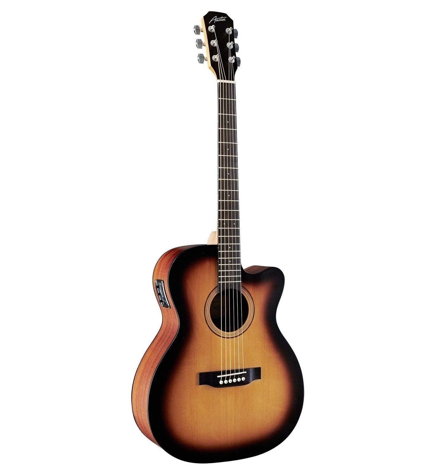 Austin Guitars 6 String Acoustic Guitar, Right (AA25OSECSB)