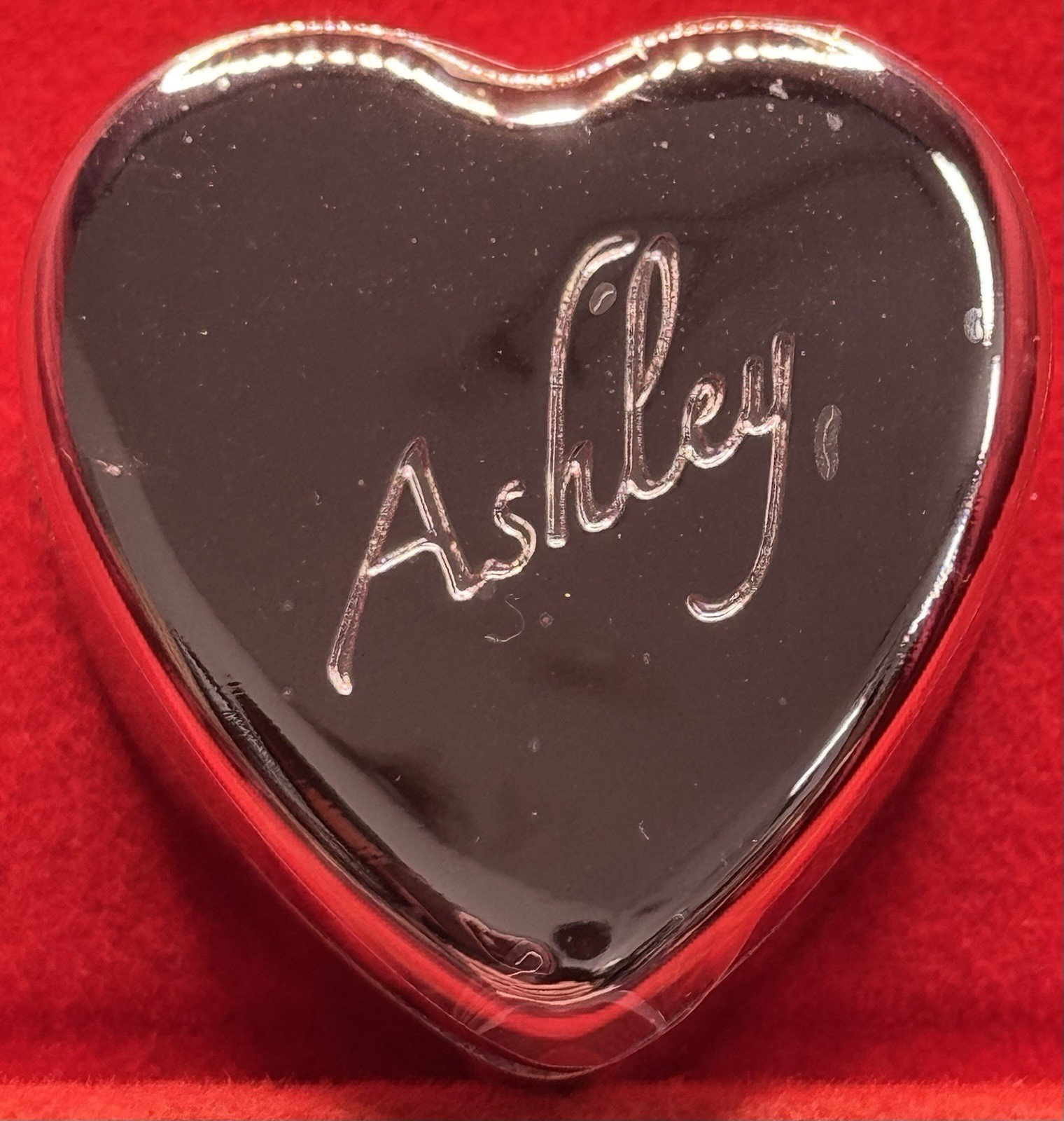 Ashley Ganz Heart Trinket Box Velvet Lined 1.5” NIB Early 2000’s