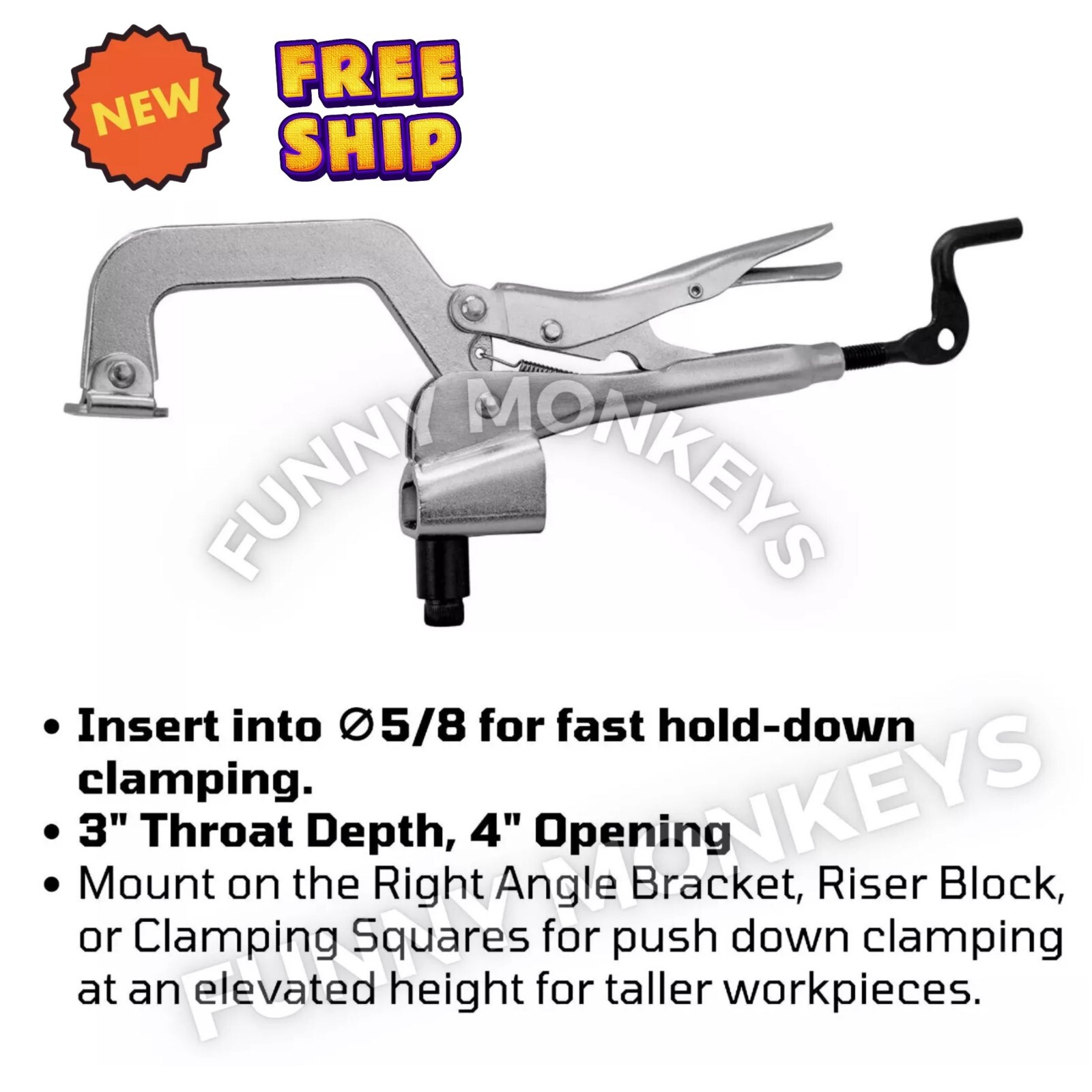 Workbench Surface Hold Down Clamp Plier for 5/8" Dog Hole Welding Fixture Table