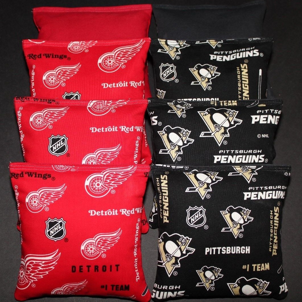 DETROIT Red Wings & PITTSBURGH PENGUINS ACA Cornhole Bean Bags