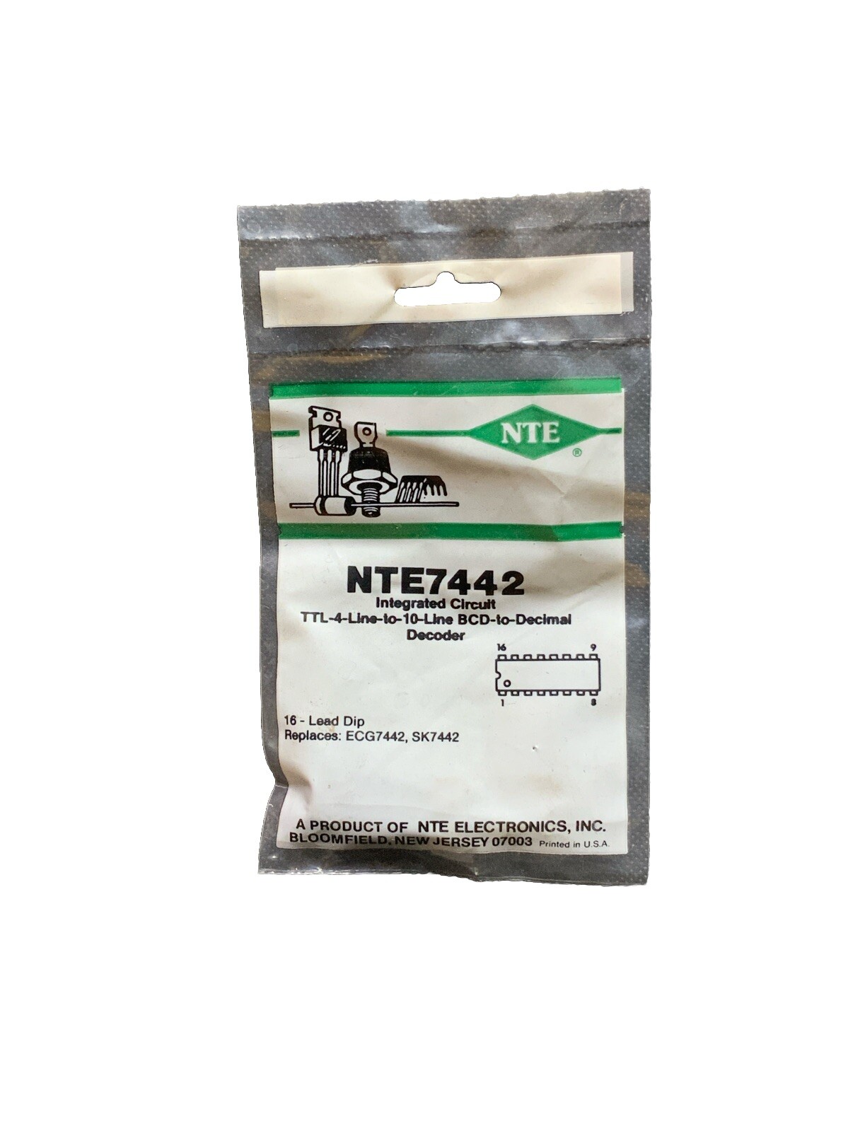 NTE7442 IC TTL 4 Line To 10 Line BCD To Decimal Decoder DIP16 ECG7442 SK7442