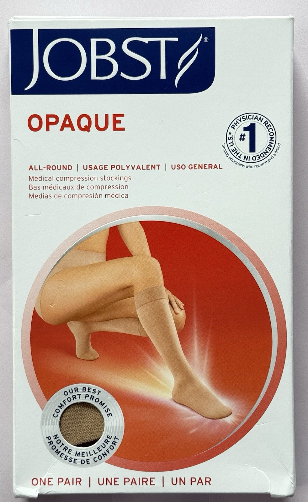 JOBST Opaque SoftFit 15-20 mmHg Closed Toe Knee High Compression Stocking, Honey
