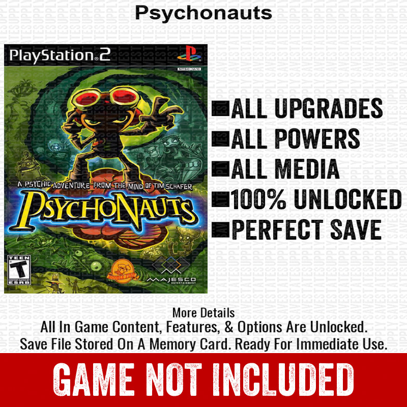 Psychonauts 100% PS2 Memory Card All CHEATS ITEMS