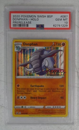 1x  V0574: 2020: Donphan: SWSH067: Holo Promo: PSA: 10: Gem Mint: 62751229 Condi