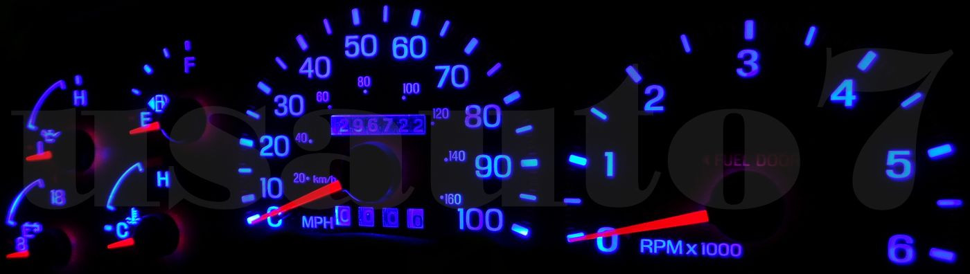 Cluster Gauge & AC Heater Climate Blue LED LIGHTS Fit 97-98 Ford F150 Expedition