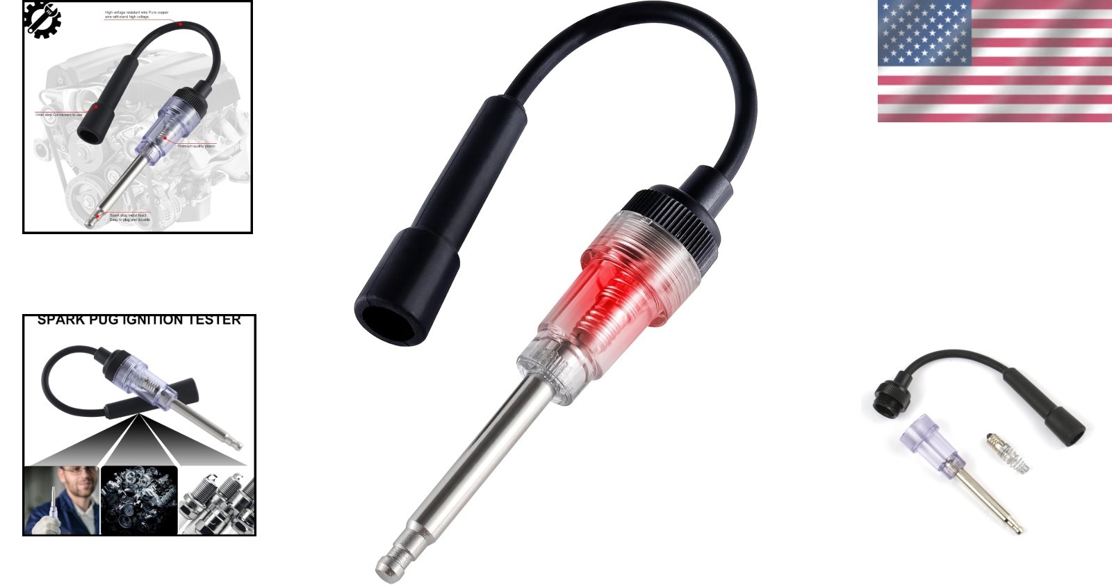 Corded Spark Plug Tester for Quick Engine Diagnostics - Universal Fit