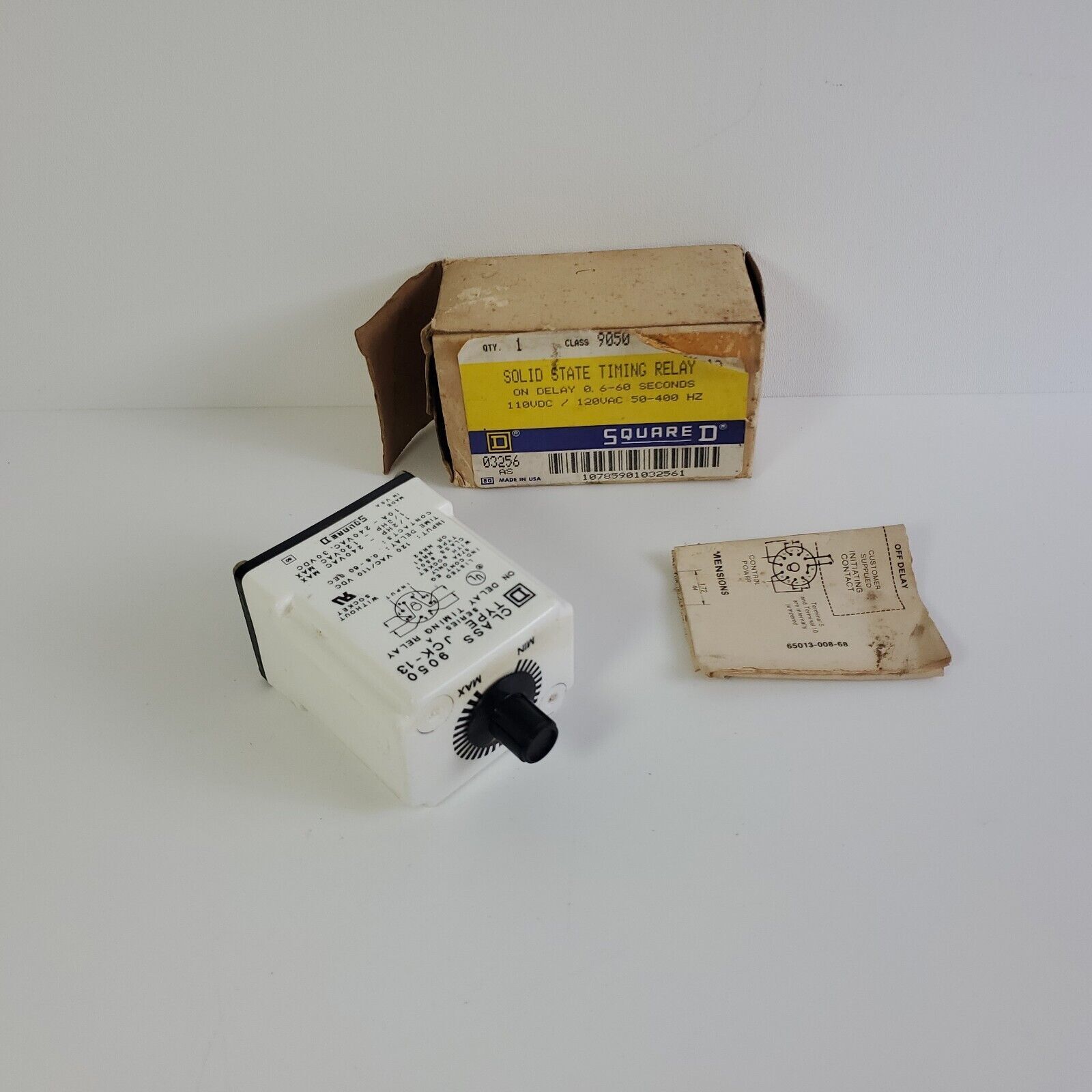 Square D 9050 JCK-13 Solid State Timing Relay 120 Volt 0.6-60 Sec On Delay