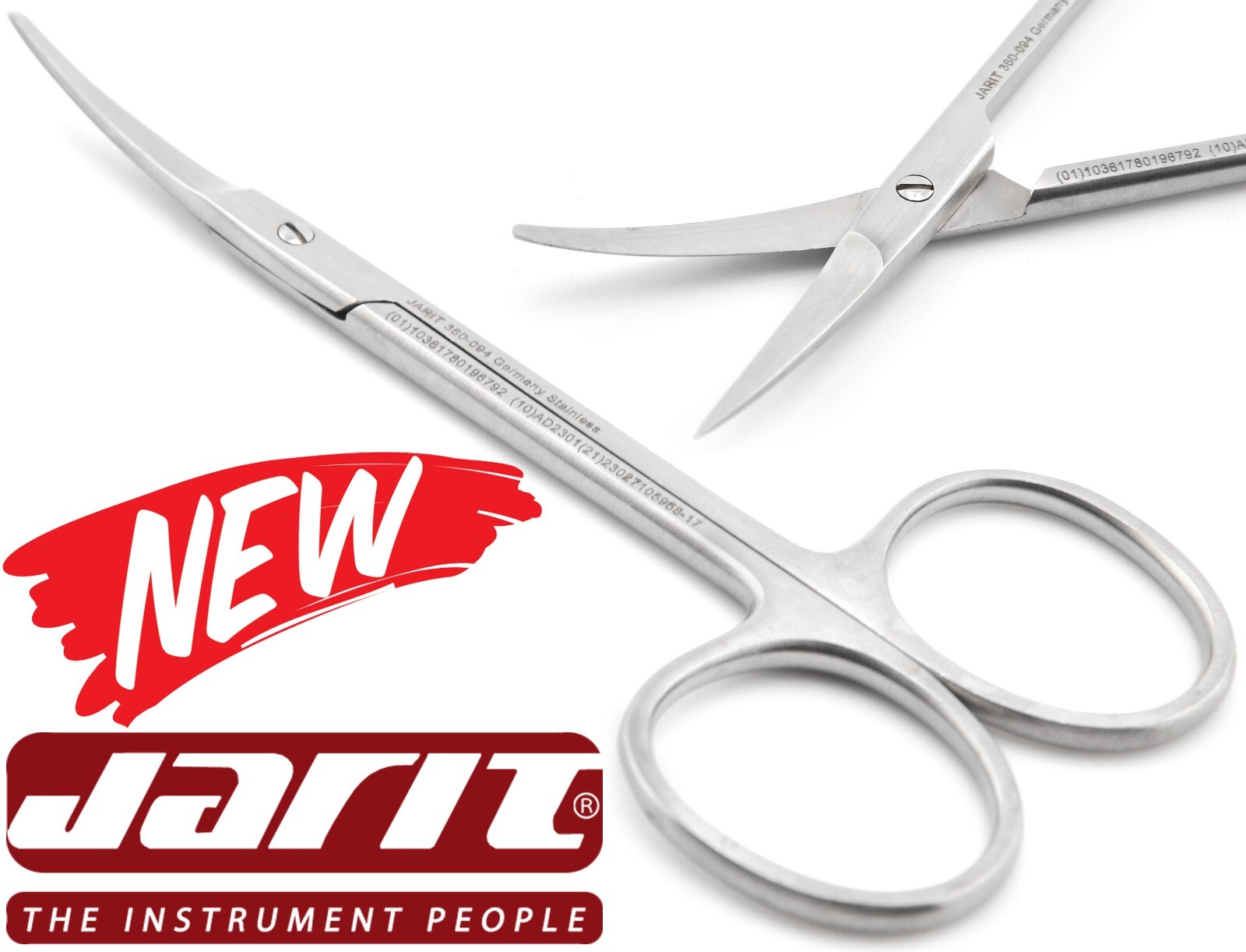 JARIT 360-094 Plastic Surgery Knapp Iris Delicate CVD Curved Scissors 3.75"