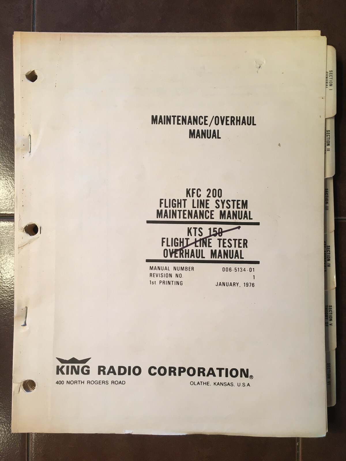King Radio KFC 200 FlightLine Maintenance Manual