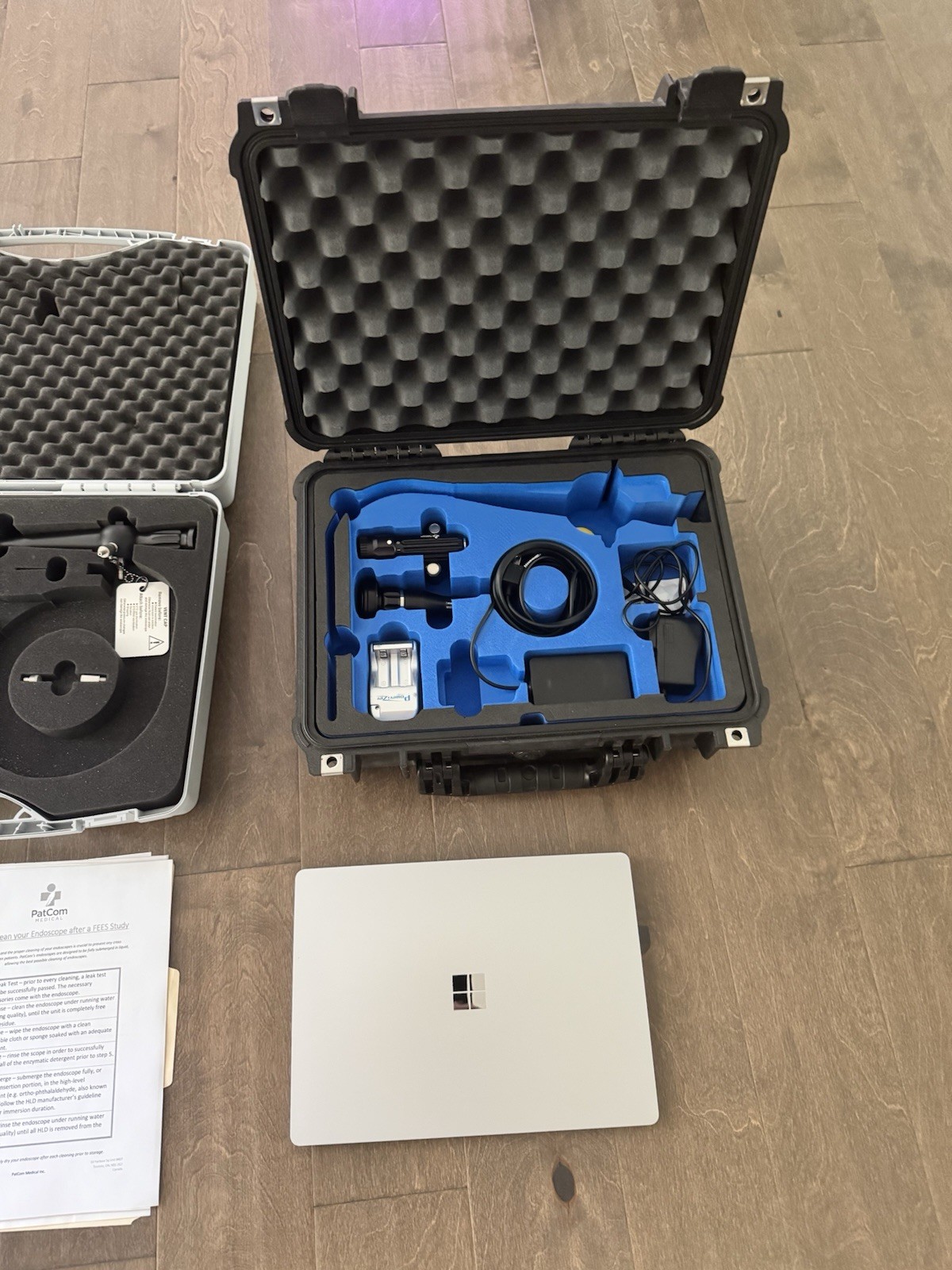 PatCom Portable FEES System (flexible endoscope, light torch, laptop, case)