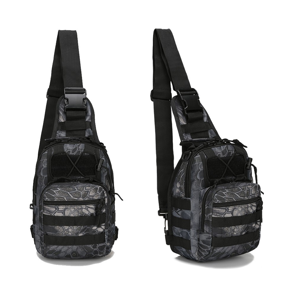 Universal Tactical Sling Backpack Black 600D Outdoor Storage Bag