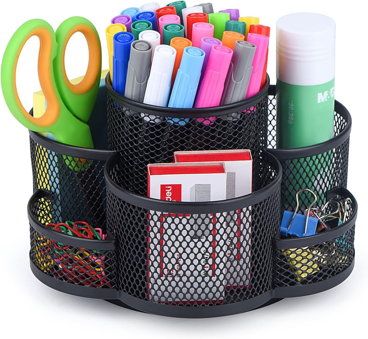 Pen Holder for Desk, 360 Rotating Pencil Holder, Cup Holder for Desk Office, Des