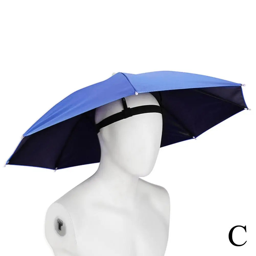 Rain Umbrella Hat Outdoor Portable Rain Hat Foldable Sun Shade Waterproof Campin