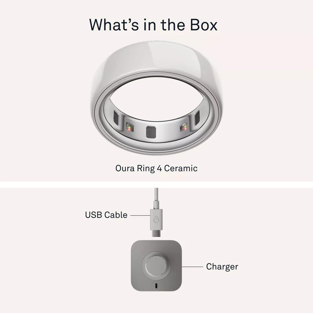 Oura Ring 4 Smart Ring Gen 4 Off-White Neutral Size 7 Tracker New