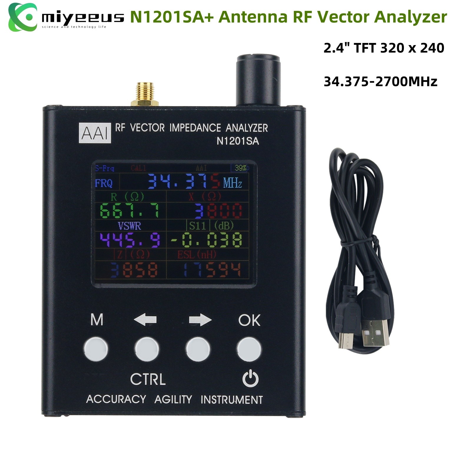 N1201SA+ Antenna RF Vector Analyzer RF Vector Impedance Analyzer 34.375-2700MHz
