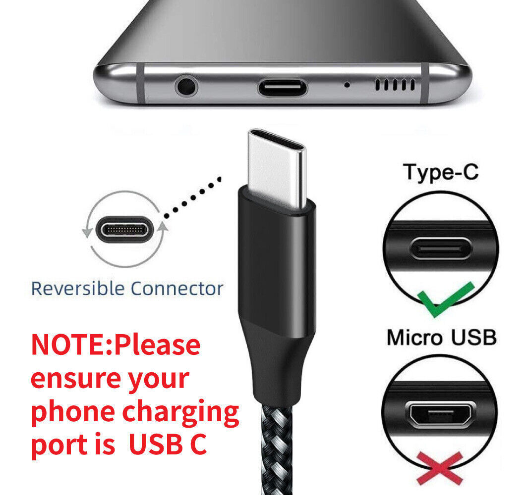 Braided USB C Type-C Fast Charging Data SYNC Charger Cable Cord 3/6/10FT Lot