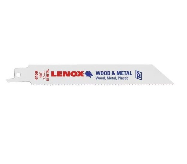 25 Pack - LENOX 20493B610R 6" 10TPI Wood & Metal Cutting Reciprocating Saw Blade