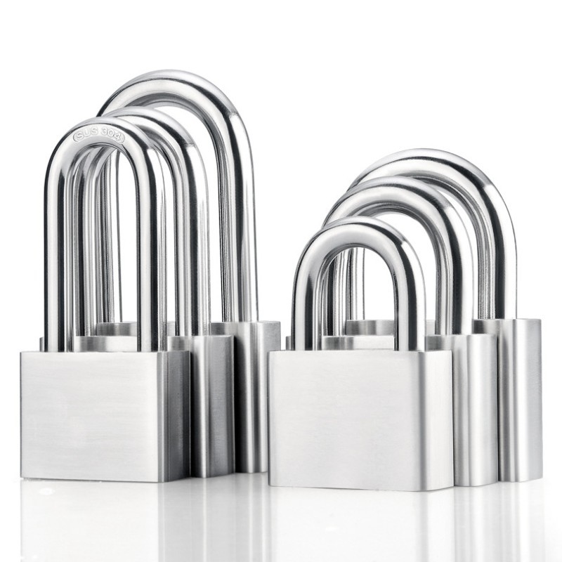 70x92mm Stainless Steel Padlock, Waterproof Rust-Resistant Security Lock 4 Keys