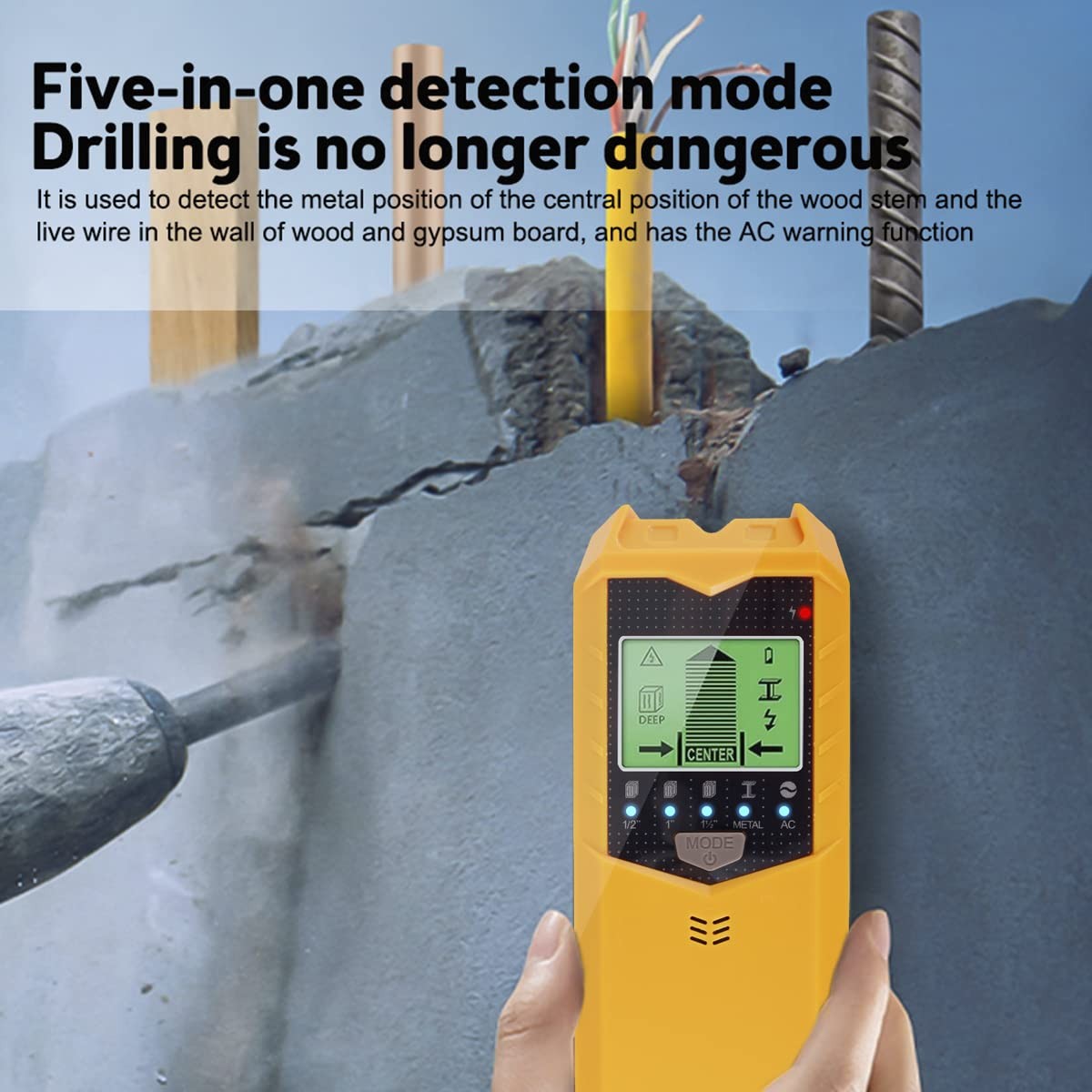 Stud Finder Wall Scanner, 5 in 1 Electronic Stud Sensor, Metal Detector Wall ...