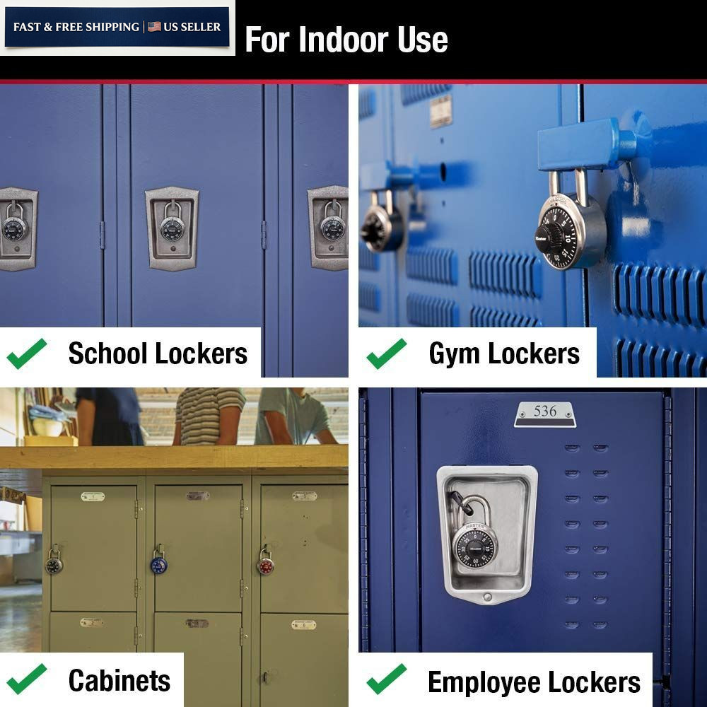 Master Lock Black Gym Locker Combination Padlock, Indoor 2 Pack,
