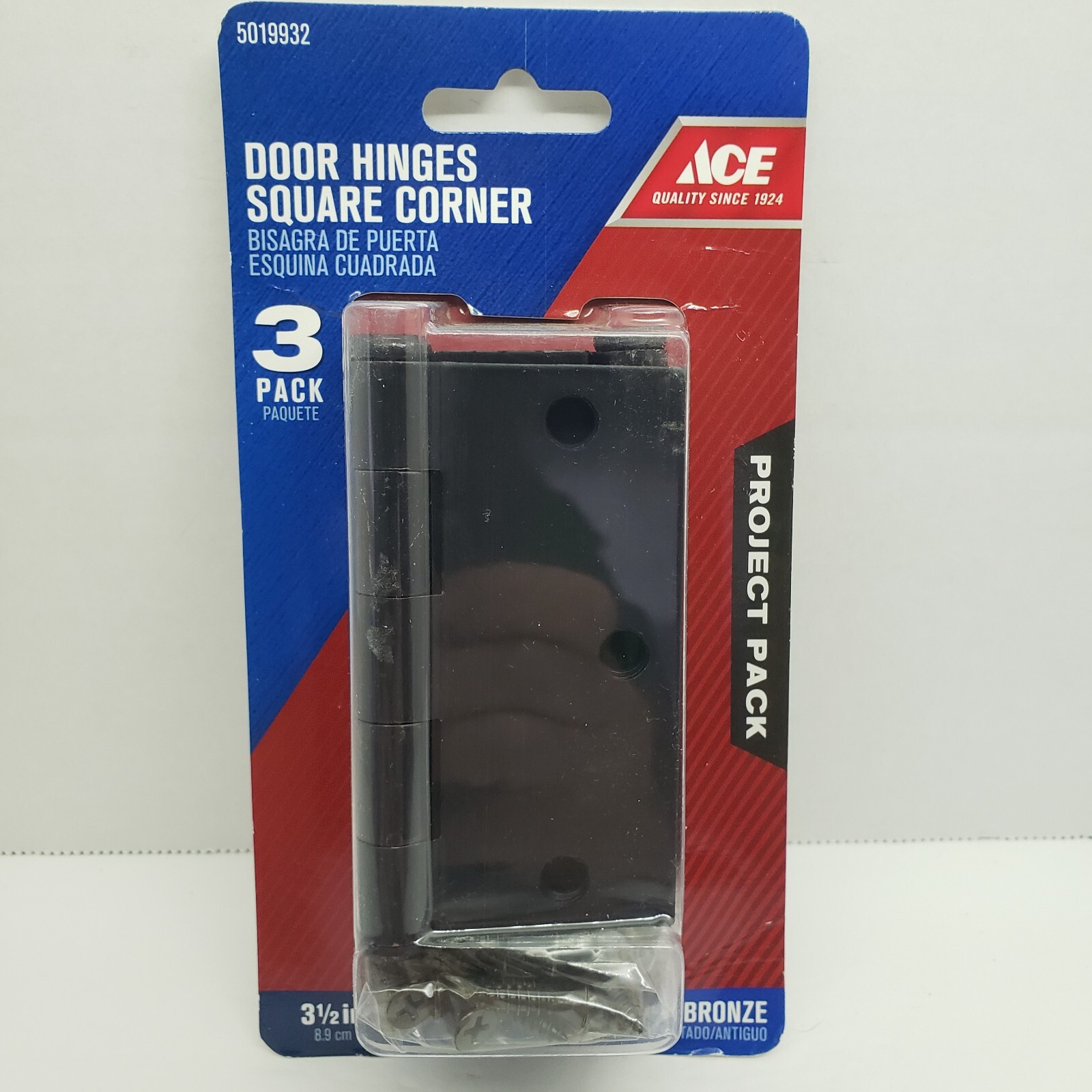 ACE Door Hinges Square Corner   3-1/2"  Oil Rubbed Bronze  #5019932   3 PACK