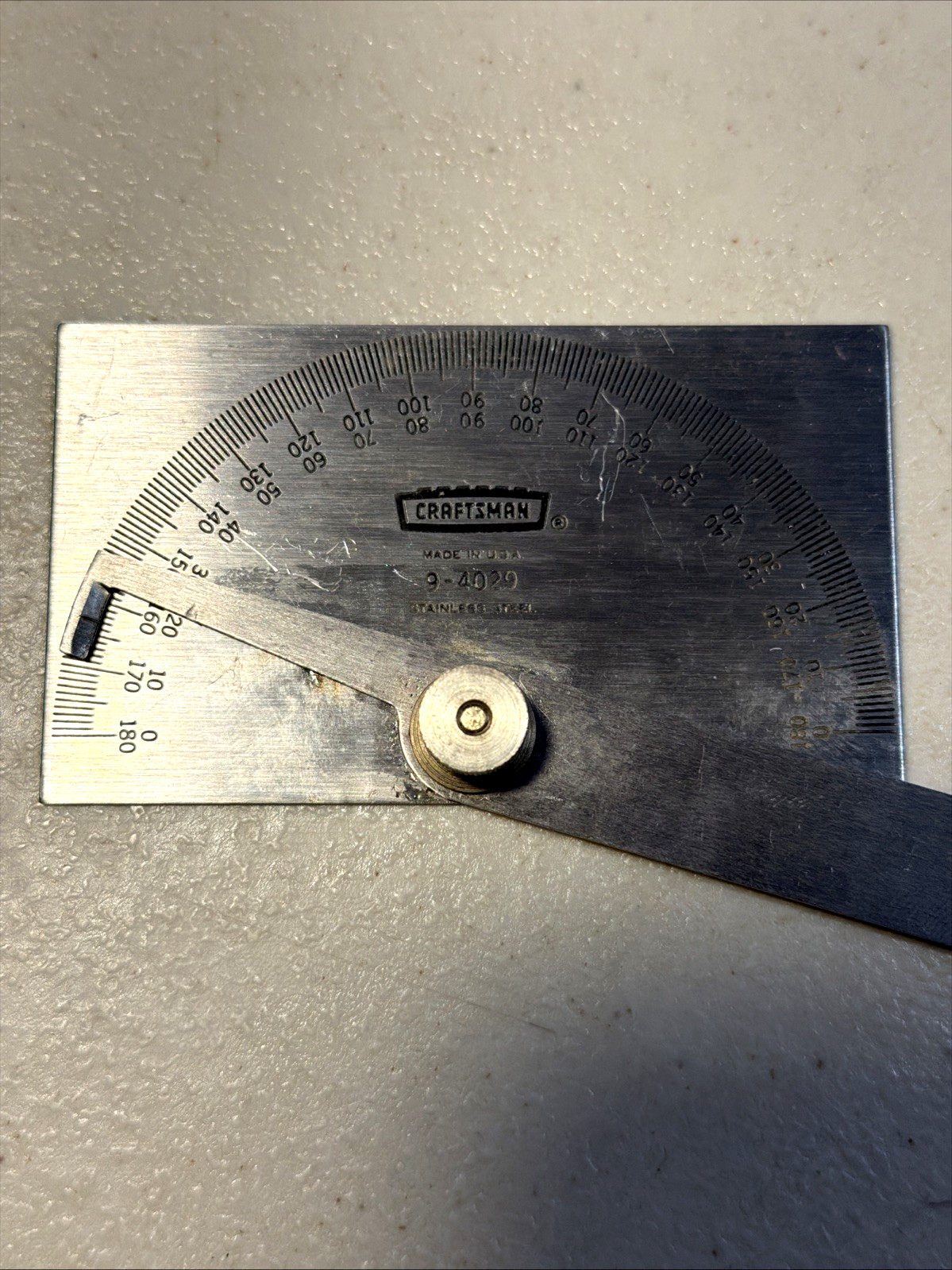 CRAFTSMAN USA 9-4029 MACHINIST PROTRACTOR 8” O.A.L. x 3-3/8” Width 