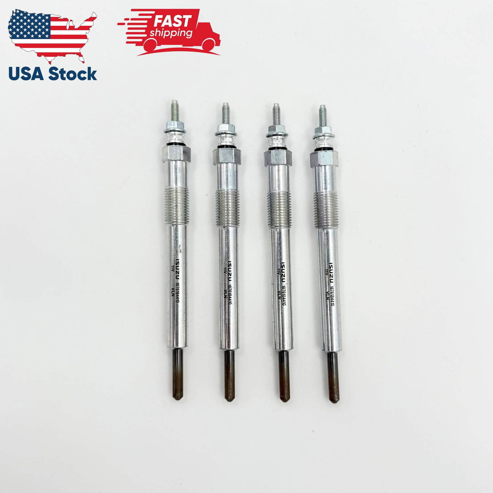 Set of 4 Glow Plug For ISUZU NQR NPR NPR-HD 4HE1 4.8L 4JB1 3.9L 86-04 OEM