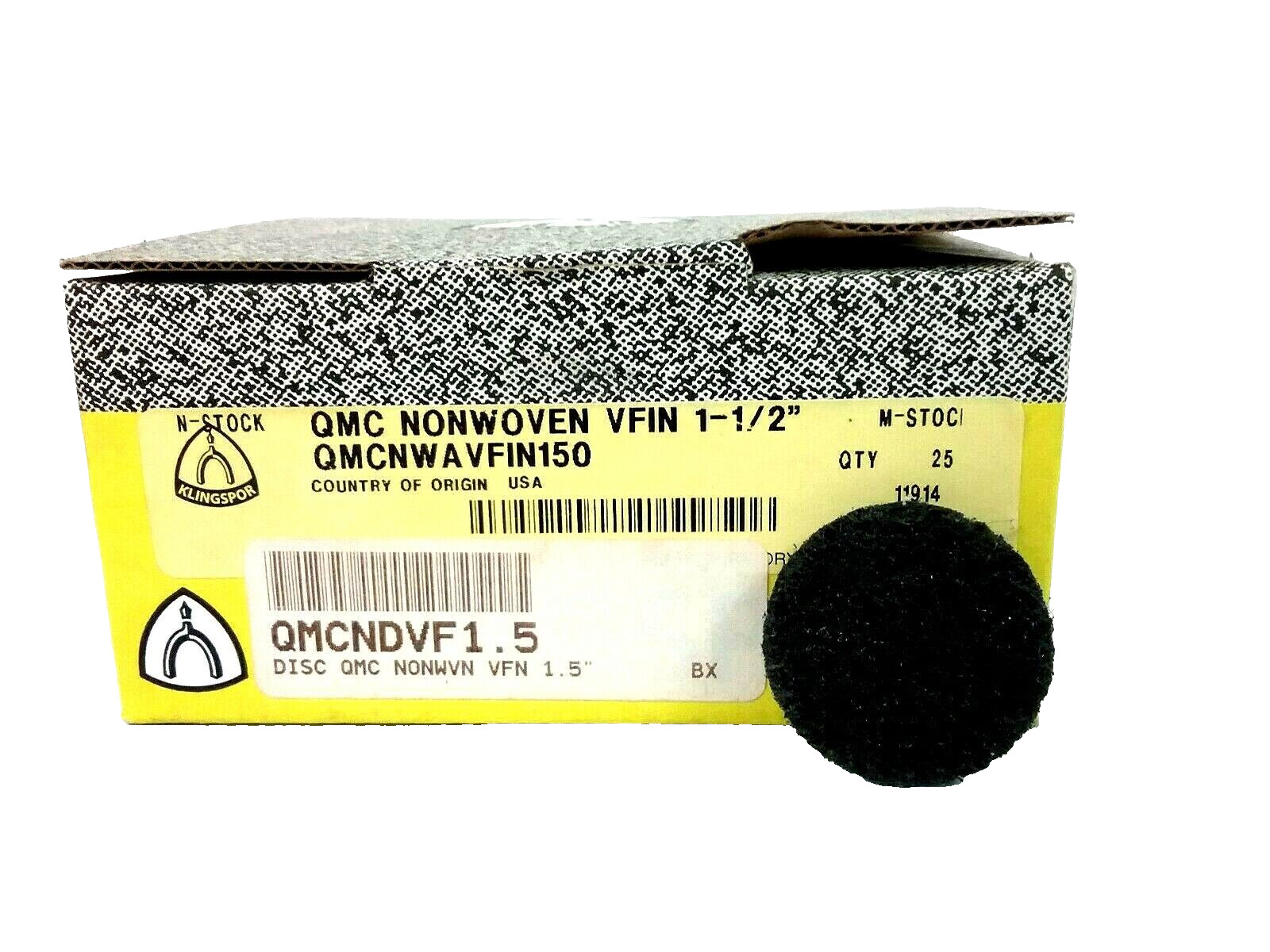 Klingspor QMCNVF1.5 NON-WOVEN VFIN 1-1/2"  Pad Disc QTY 25