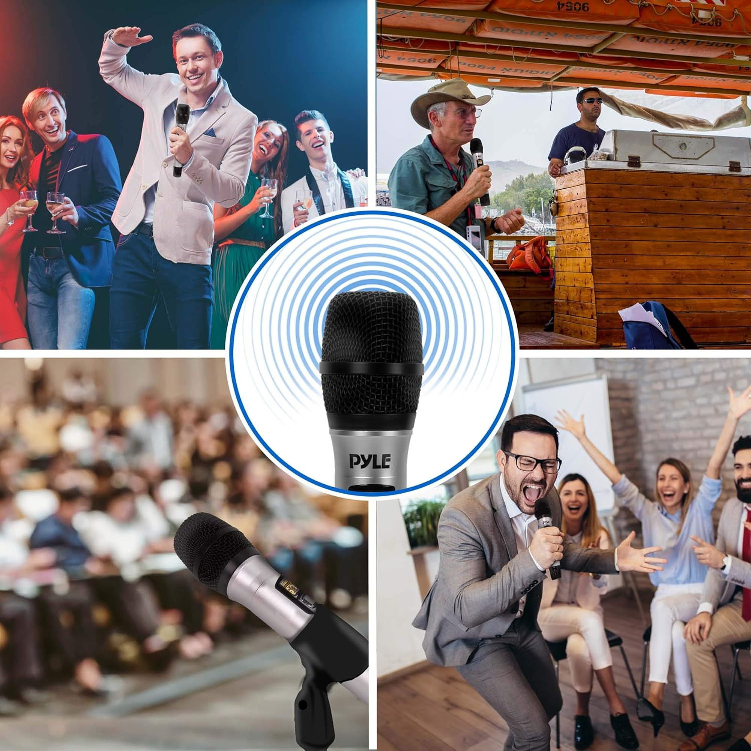 Portable UHF Wireless Microphone System - Professional Battery Operated Handheld
