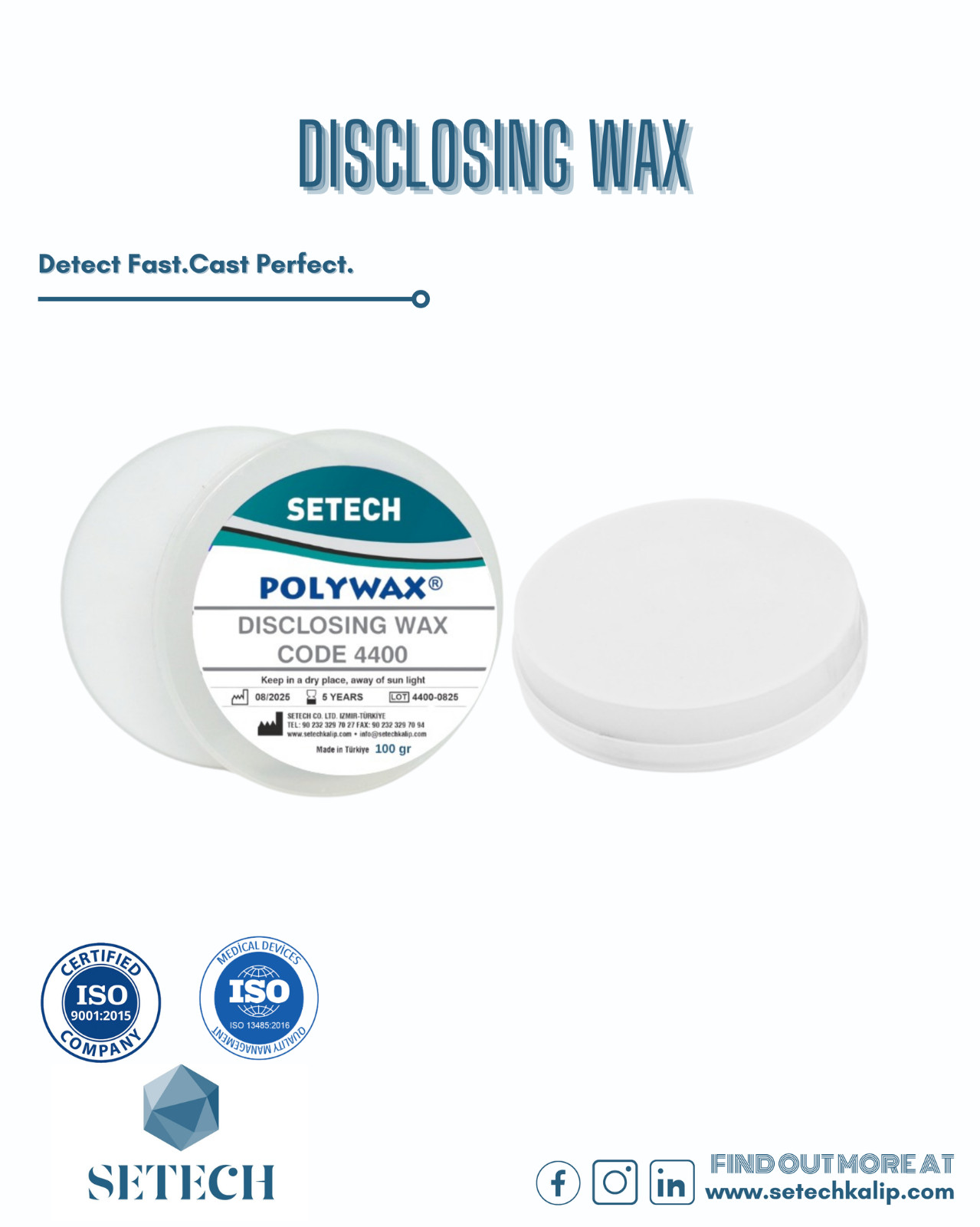 Setech Disclosing Wax - To Repair Wax Pattern Defects.