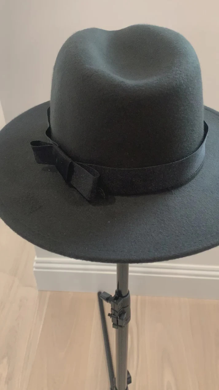 2 Pack-Black Fedora Hat with Removable Belt – Adjustable & Stylish