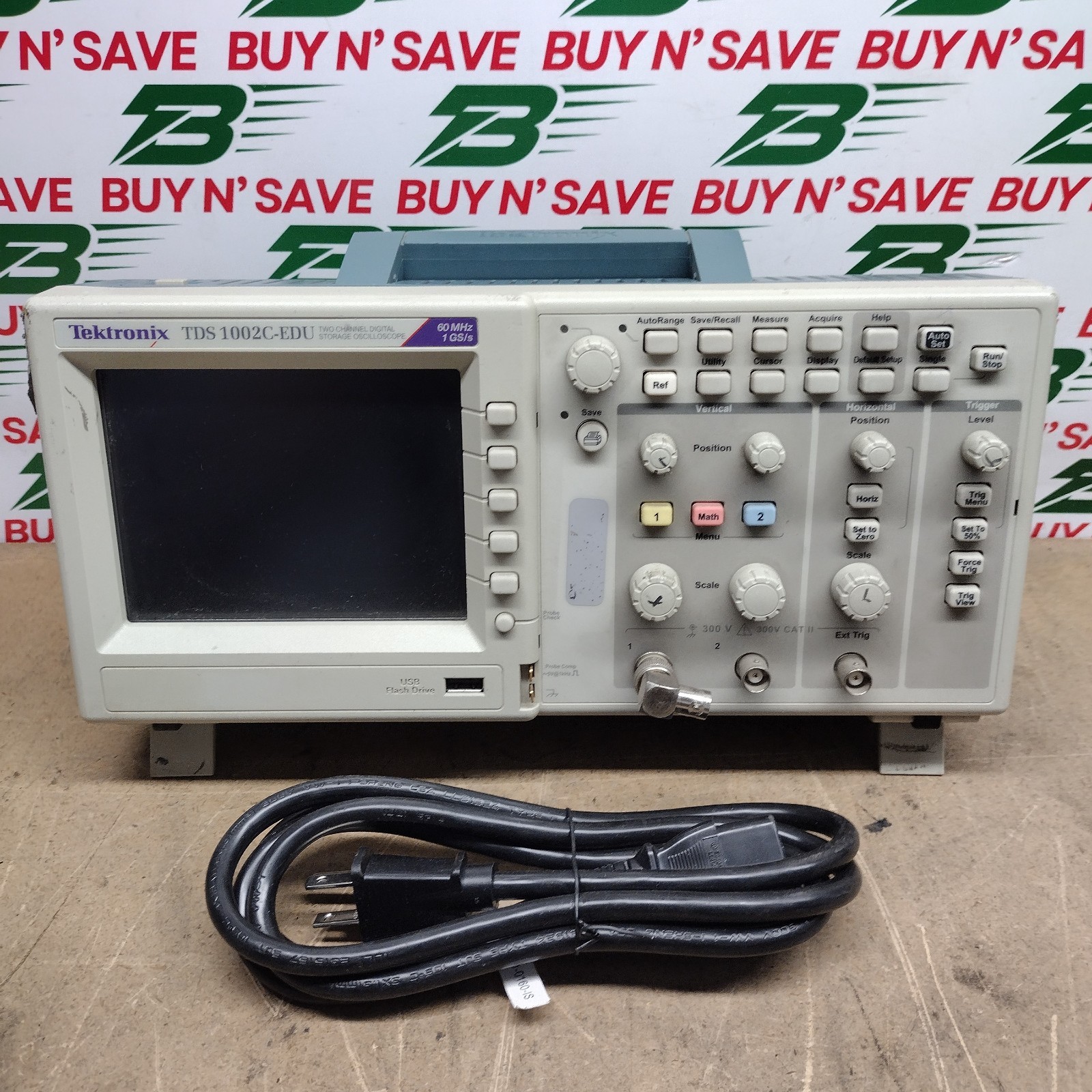 Tektronix TDS 1002C-EDU Two Channel Digital Storage Oscilloscope w/PwrCrd - USED