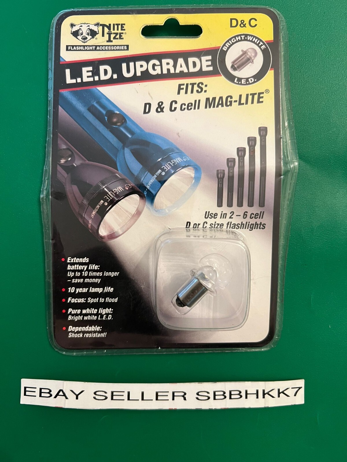 Nite Ize LED Upgrade for C & D Cell Flashlights LRB2-07-PR 55 LUMEN New Free Shp