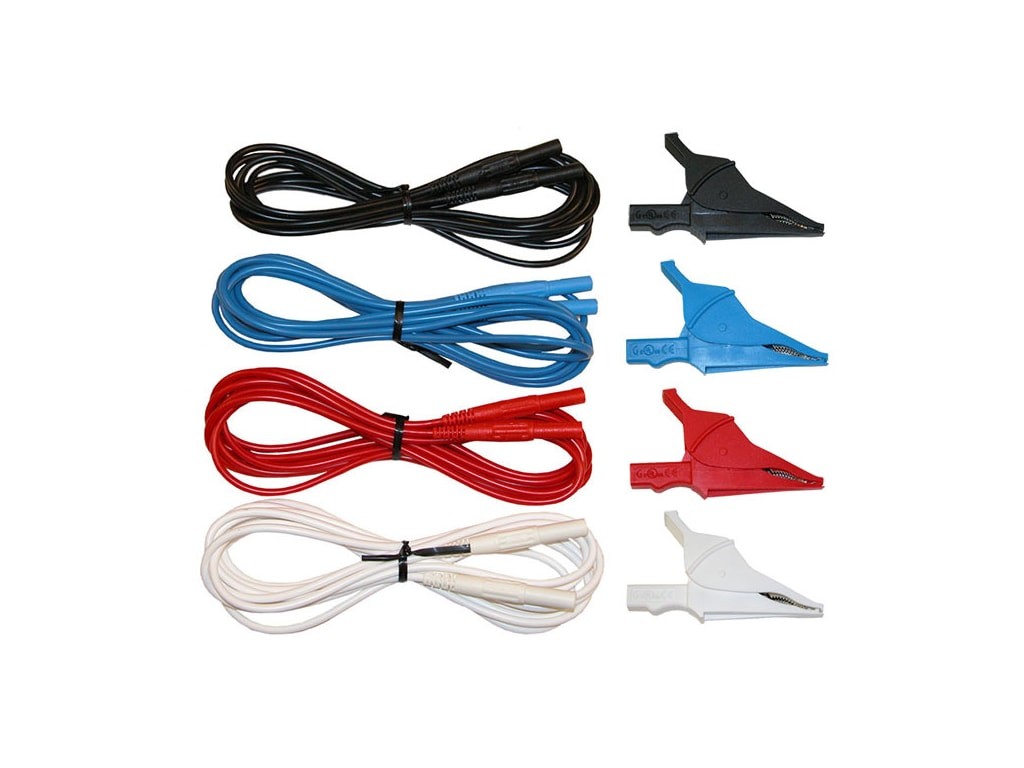AEMC 2140.64 - Set of 4, Color-Coded Lead with Color-Coded Alligator Clips (Red,