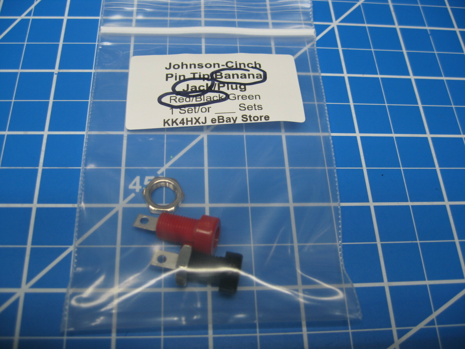 Johnson Cinch - Banana Jack - Surface Mount - 4mm Diameter - 1 Pair Red/Black