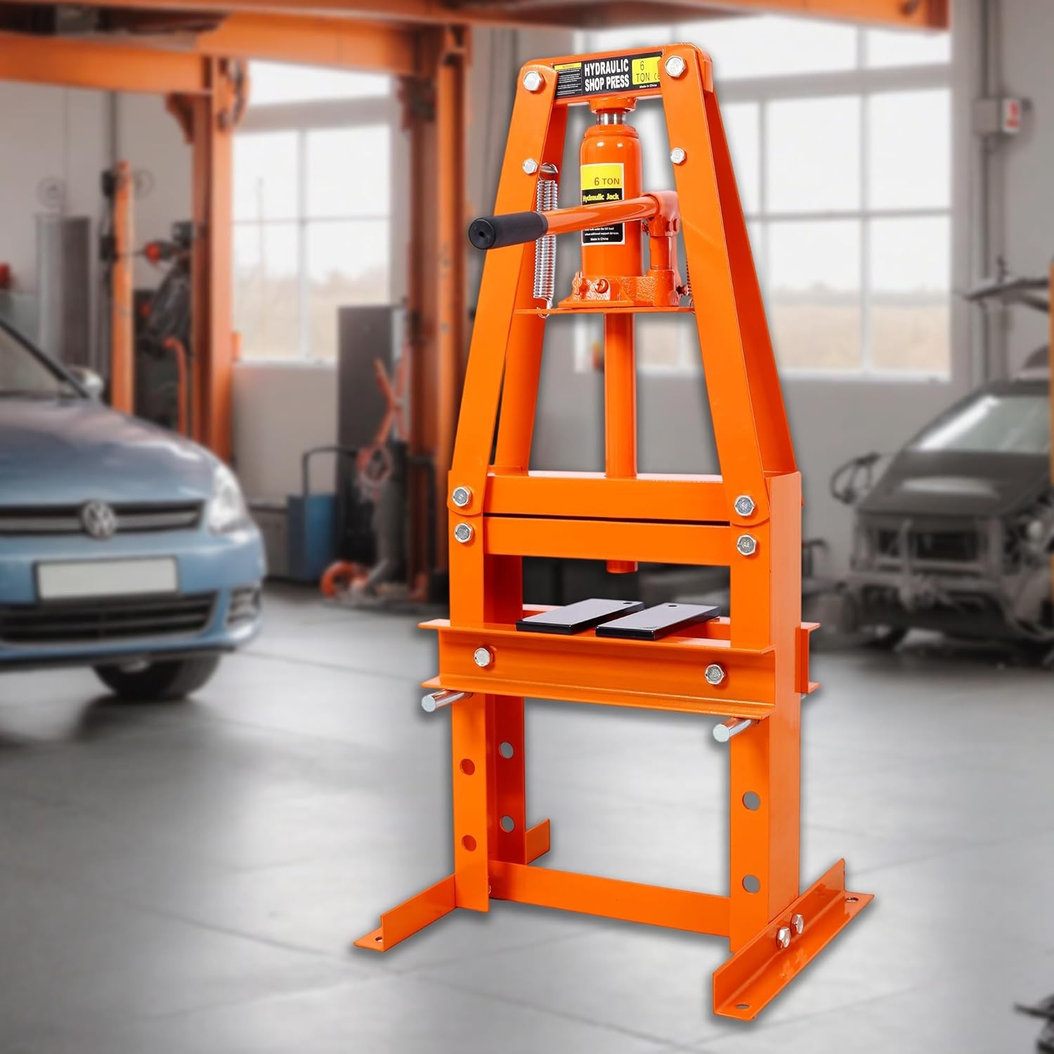 Hydraulic Press, 6-Ton Heavy Duty A-Frame Floor Hydraulic Shop Press with Plates