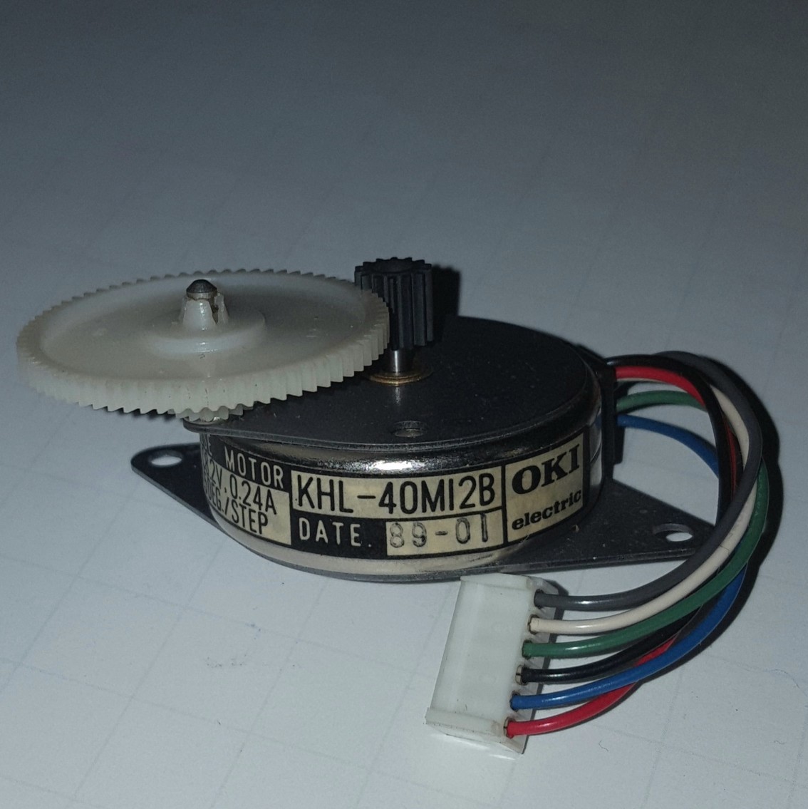 Oki Electric 8.2VDC 0.24A 7.5 Deg./Step Pulse Motor (Stepper) KHL-40M12B