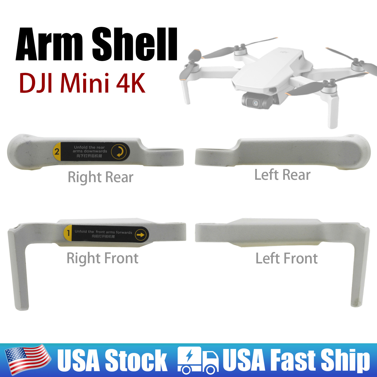 Left Right Front Rear Arm Shell Arm Housing Case Replace For DJI Mini 4K Drone
