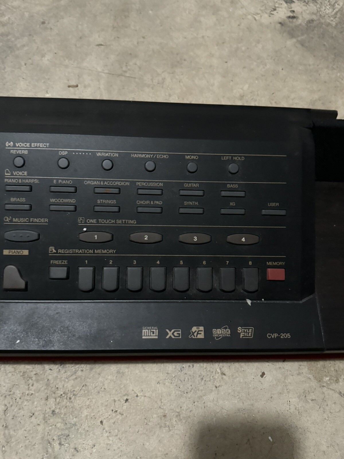 yamaha clavinova CVP-205 control panel