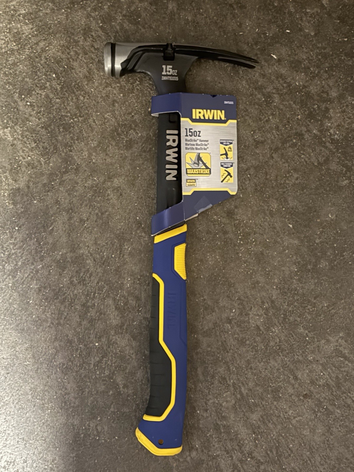 Irwin 15 oz. MaxStrike Hammer w/ Shock Reduction Grip (IWHT51015) - NEW