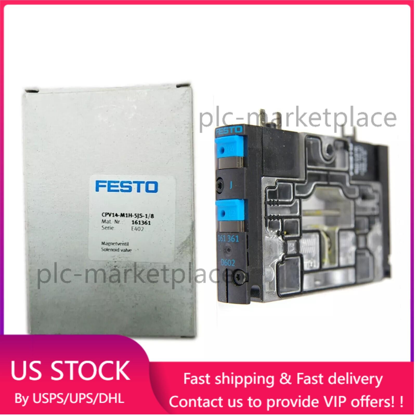 New FESTO 161361 CPV14-M1H-5JS-1/8 Solenoid Valve