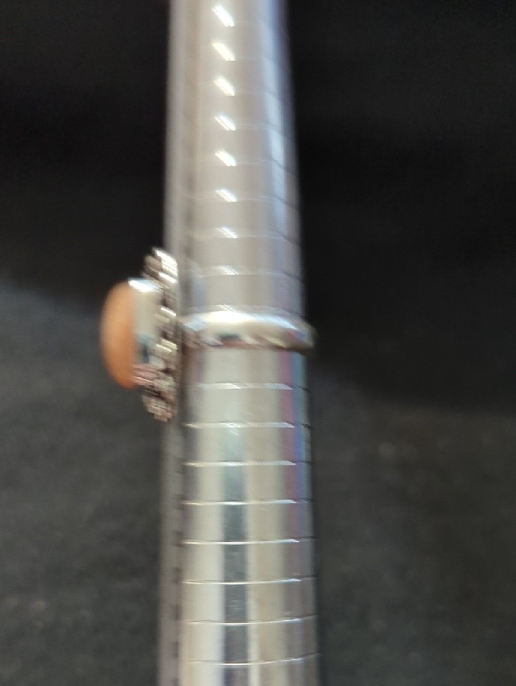 Silver Plated Peach Moonstone Gemstone Square Statement Ring - Size 8