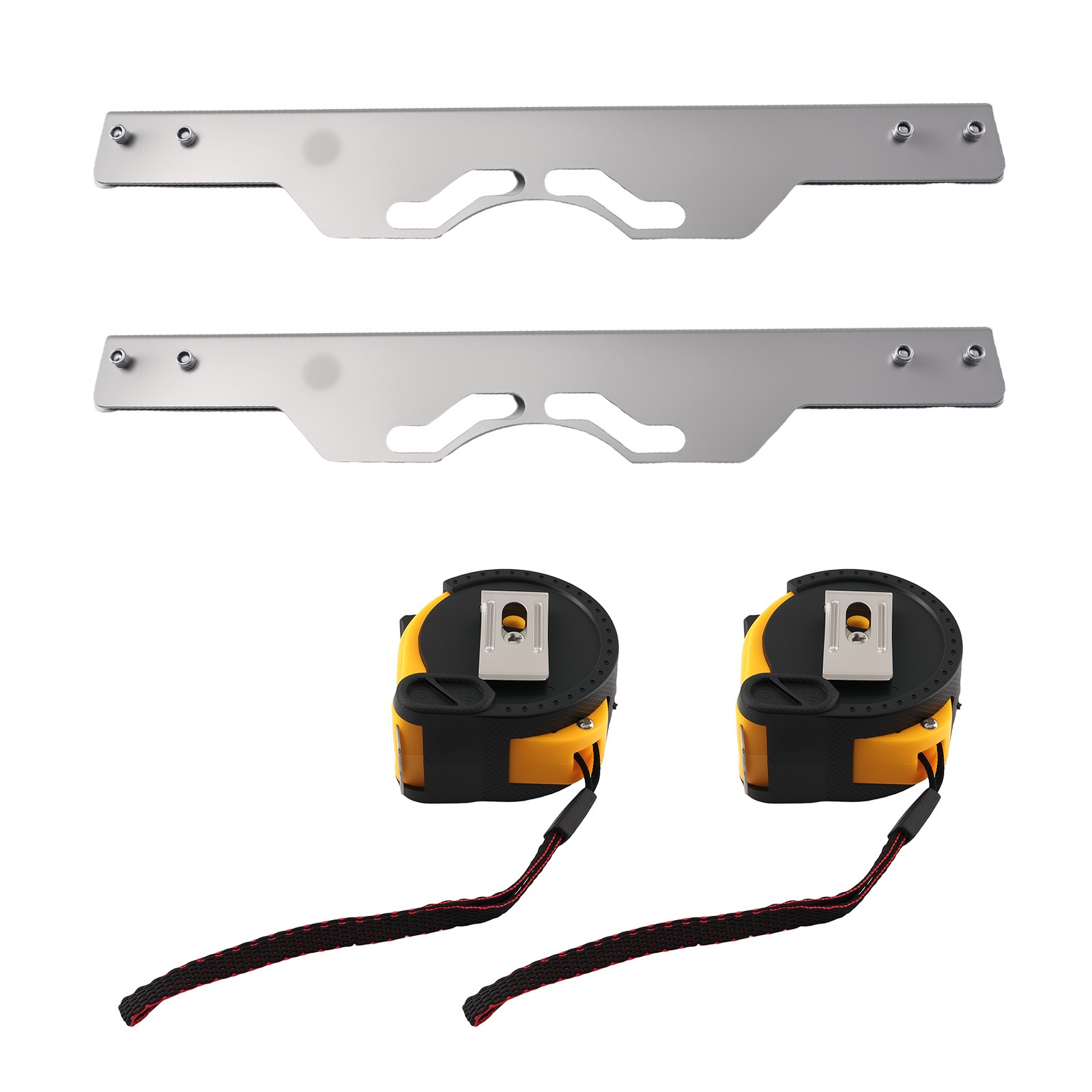 2PC Toe Alignment Tool Plates Carbon Steel for Auto Wheel Calibration w/Tape