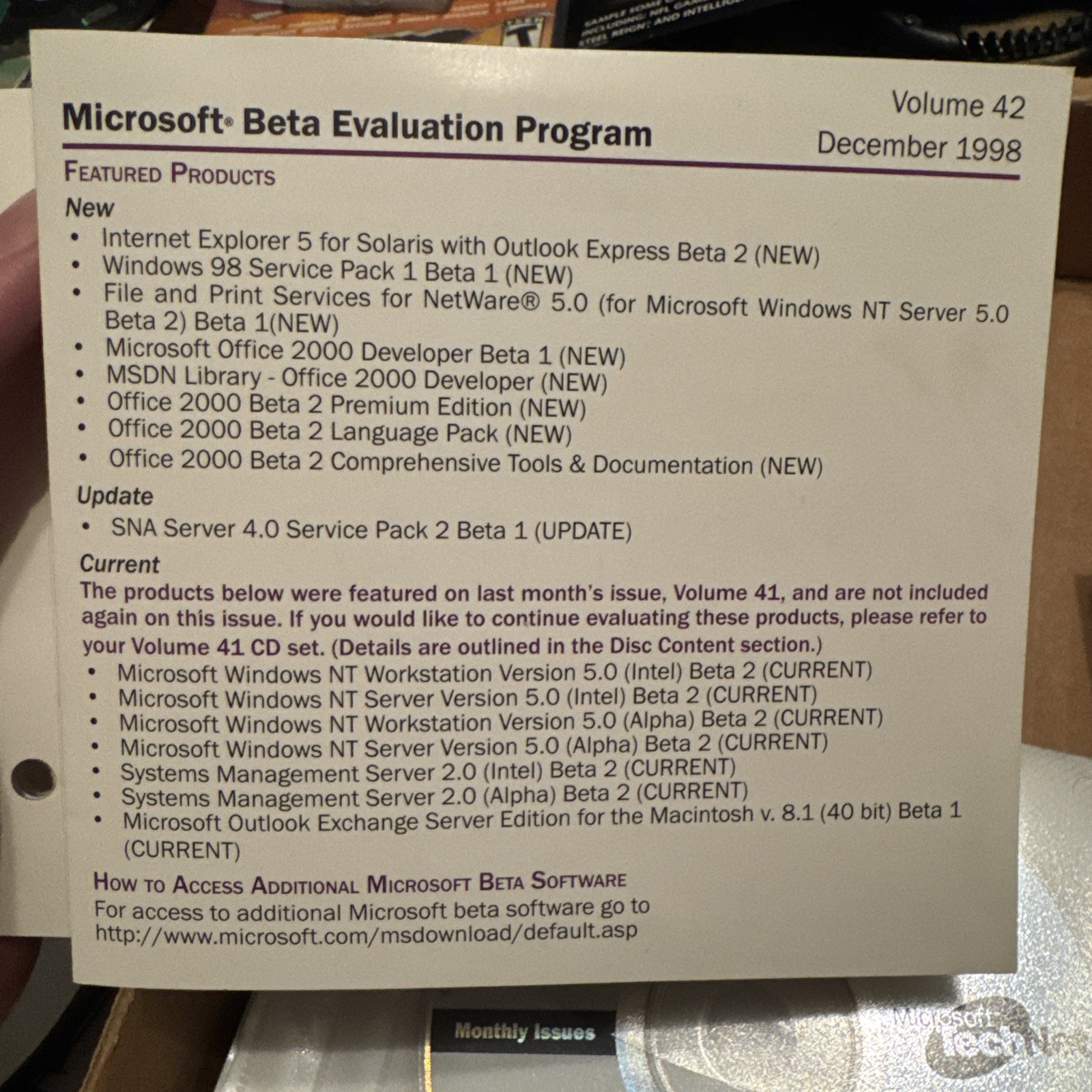 Microsoft Office 2000 Beta 2 Build 2221B from Oct 1998 MSDN Extras Technet Lot